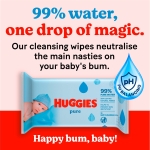 Huggies Pure, Baby Wipes, 12 Packs (672 Wipes Total) - Natural Wet Wipes for Sensitive Skin - 99 Percent Pure Water - Fragrance Free to Clean and Protect - Image 8