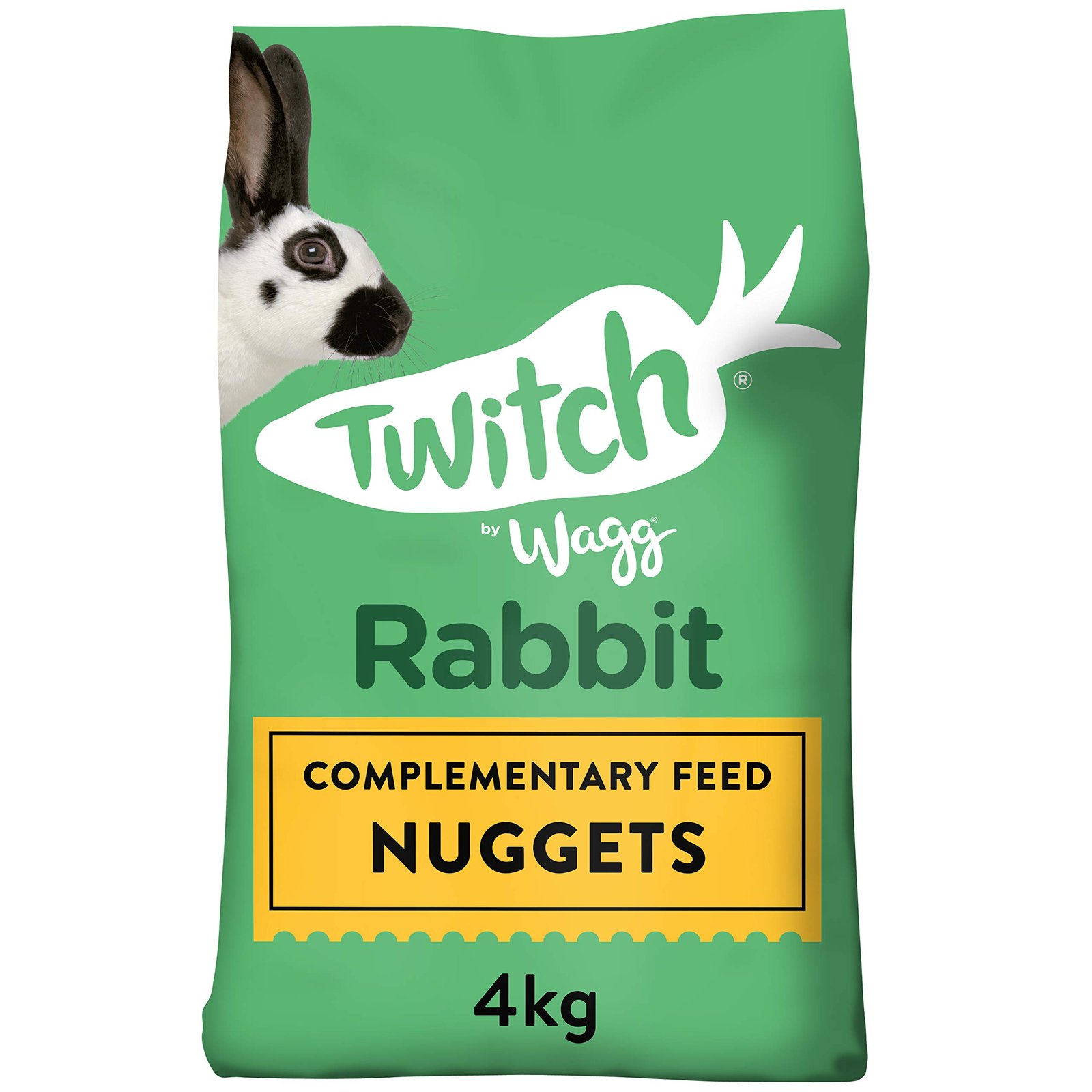 Wagg Twitch Rabbit Food 4kg (Pack of 3) - Complementary Feed Nuggets