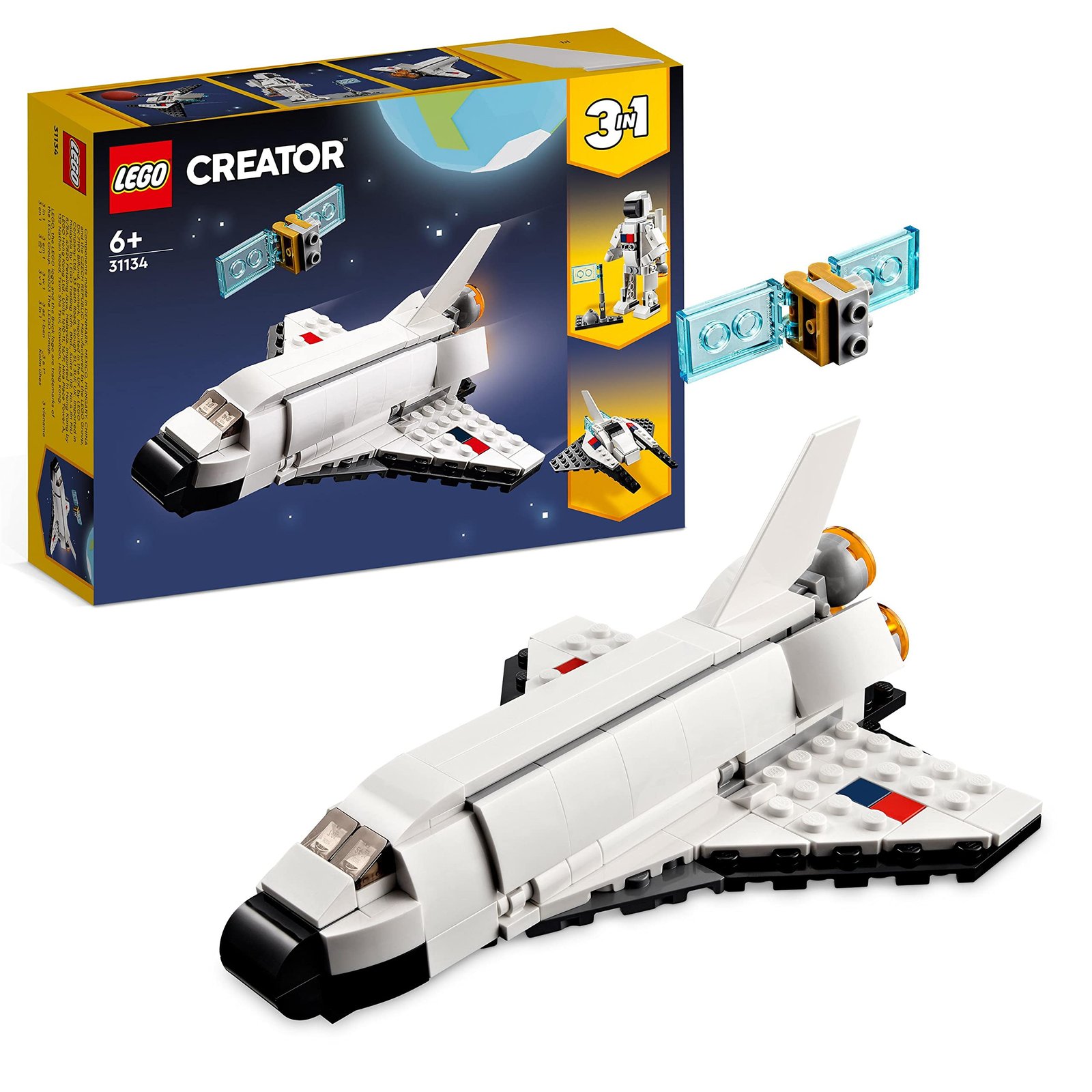 81dllKnlTKL.jpg LEGO 31134 Creator 3 in 1 Space Shuttle Toy to Astronaut Figure to Spaceship, Building Toys for Kids, Boys, Girls Aged 6 and up, Creative Gift Idea - Image 1