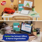 Pukka Pad A4+ Metallic Jotta Notebook 22.5x29.6 cm Wirebound, 80 GSM Paper, 200 Pages, 8mm Lined with 4-Hole Punch Margins, Perforated Edges Notebook for School & Office (Green) (Pack of 3) - Image 2