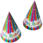 Rainbow Ribbon Birthday Party Paper Hats (15cmTall) Pack of 8 - Colorful Festive Caps for Fun Celebrations - Image 5