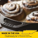 Lodge Pre-Seasoned Cast Iron Skillet Frying Pan. Made in The USA. 26 cm/10.25 inch, Multi-Coloured, 10.25-Inch - Image 5