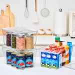 8 Pack Clear Storage Bins with Lids Stackable, Large Plastic Storage Bins with Handle for Pantry Organization and Storage, Perfect Containers for Fridge Organizer, Freezer, Kitchen, Cabinets, Bathroom - Image 7