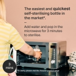 Tommee Tippee Natural Start Glass Baby Bottle for 0m+, 1x 250ml Baby Bottle with Slow Flow Breast-Like Teat for a Natural Latch, Self-Sterilising and BPA Free, Baby Feeding Essentials - Image 3