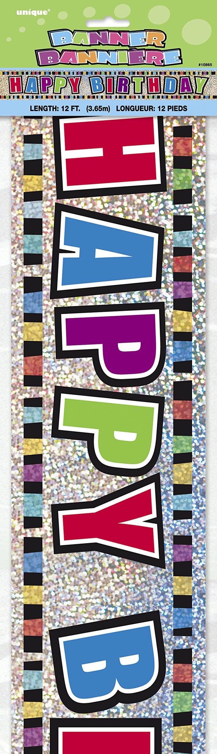 Vibrant Multicolor Happy Birthday Prism Banner (3.6 meter) 1 Piece - Vibrant & Eye-Catching Party Decoration