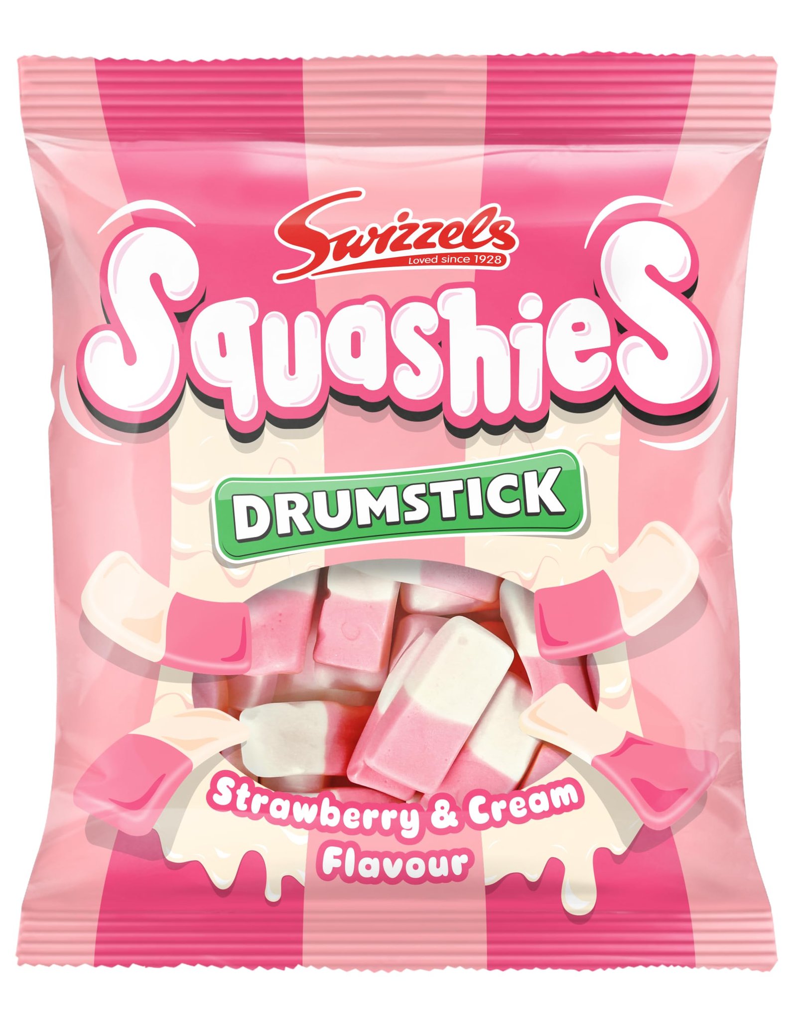 Swizzels Squashies Sweets, Strawberry and Cream Flavour Sweets, Single Bag 140g
