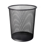 KEPLIN Round Trash Can Bin - 1 Pack Black Non-slip Mesh Bins | Waste Paper Bin | Sturdy Metal Bin Indoor Waste Bin for Home, Bedroom, Office, Bathroom, Living Room, Kitchen
