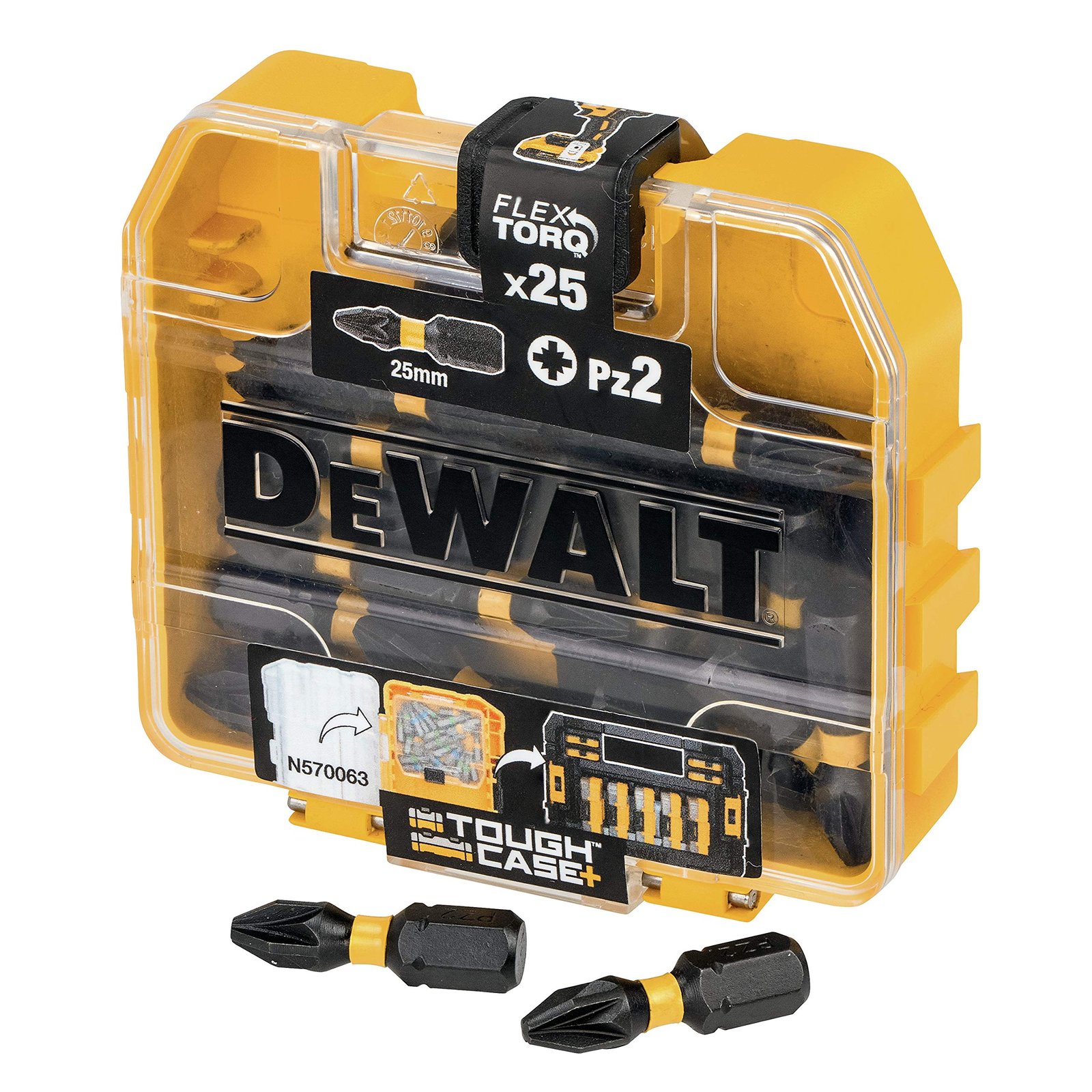 DeWalt DT70556T-QZ Set of 25 x Impact Torsion Pz2 Bits, 25 mm