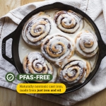 Lodge Pre-Seasoned Cast Iron Skillet Frying Pan. Made in The USA. 26 cm/10.25 inch, Multi-Coloured, 10.25-Inch - Image 7