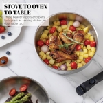 Country Kitchen Cookware Set with Removable Handle, Oven & RV Safe Pots and Pans Set, Stainless Steel, Original - Image 3