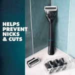 Gillette Body and Intimate Razor Blades Men, 4 Razor Blade Refills with Lubrastrip, Formulated for Pubic Hair, Gentle and Easy to Use, Dermatologist Tested - Image 5